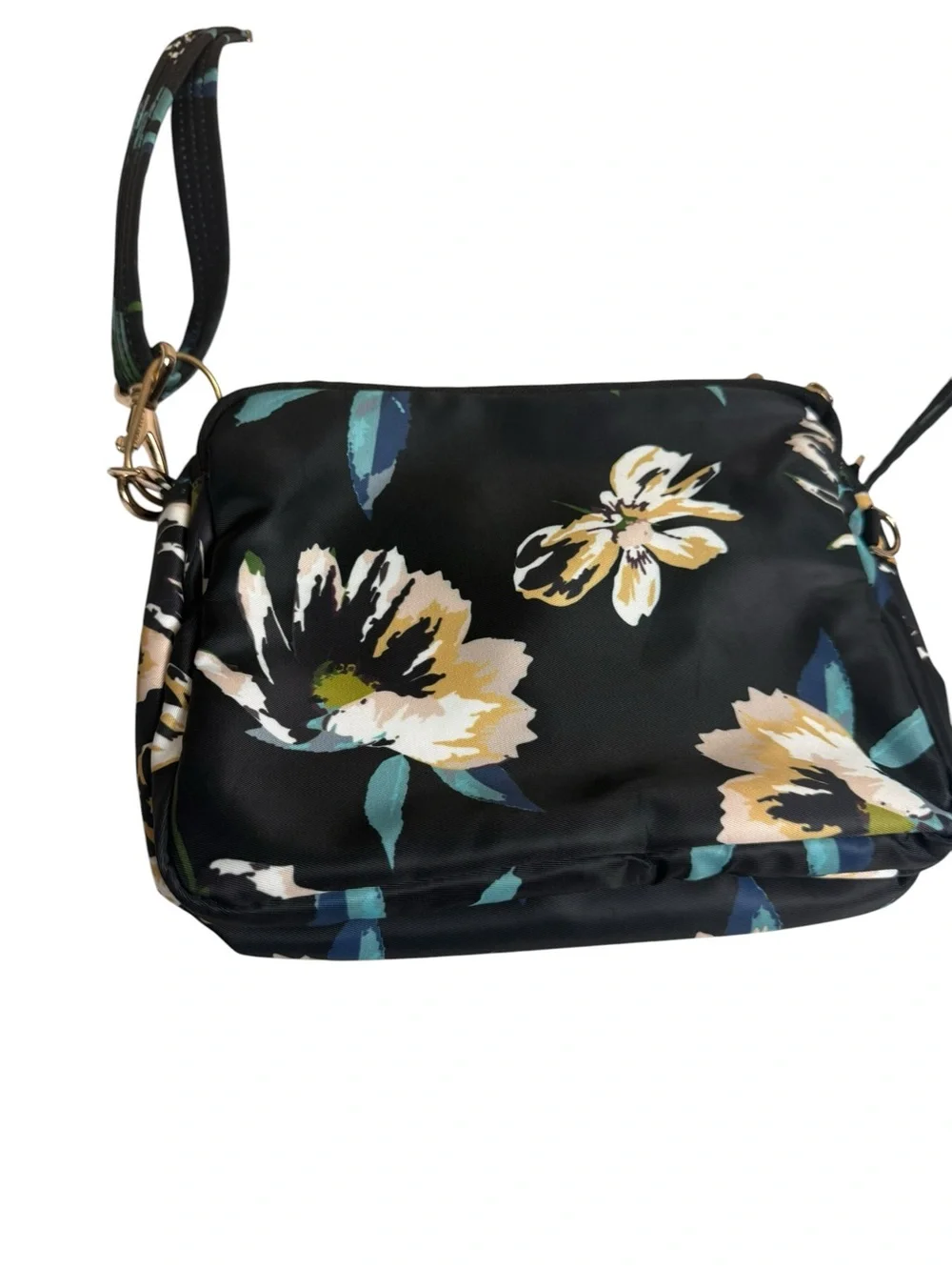 Travelon Addison Black Floral Crossbody